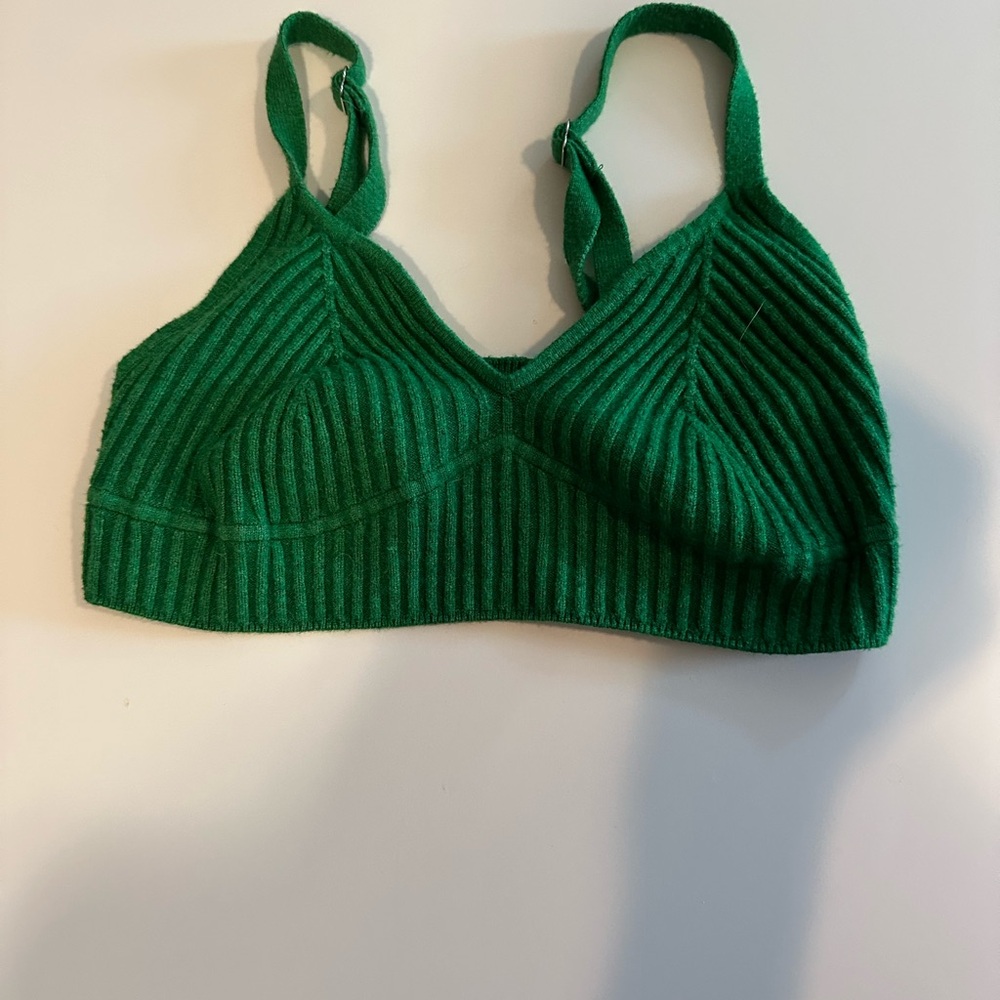 Wild Fable Emerald Ribbed Bralette